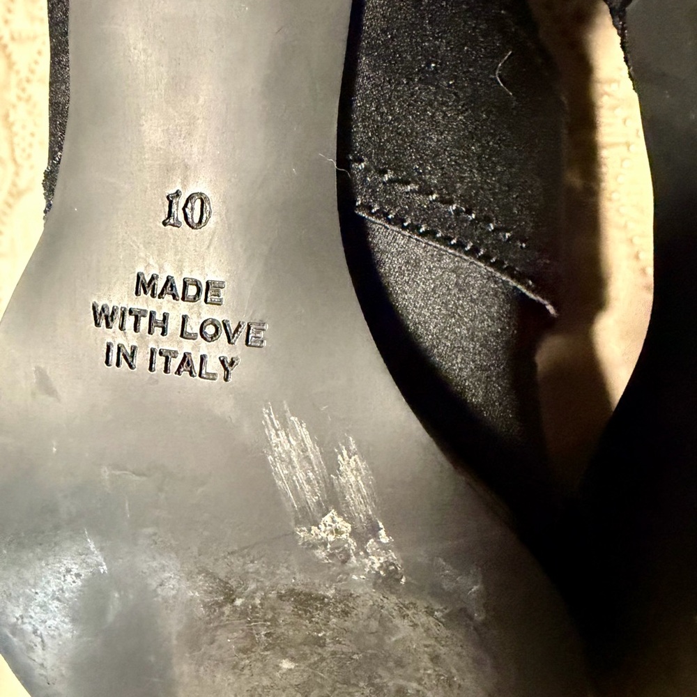 Kat Von D Black Satin Heels with Buckle - Picture 5 of 5